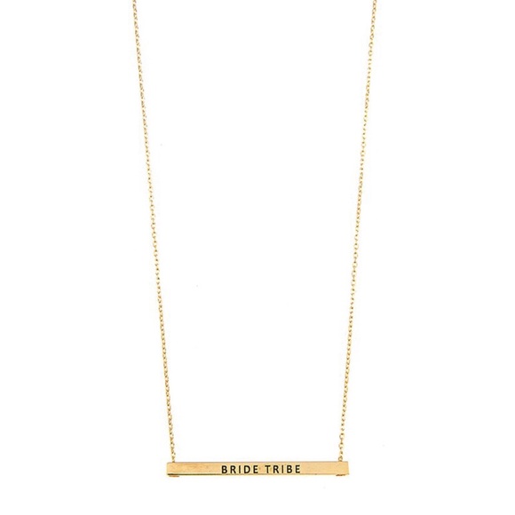 Jewelry - Gold Bride Tribe Bridesmaid Bar Mantra Necklace